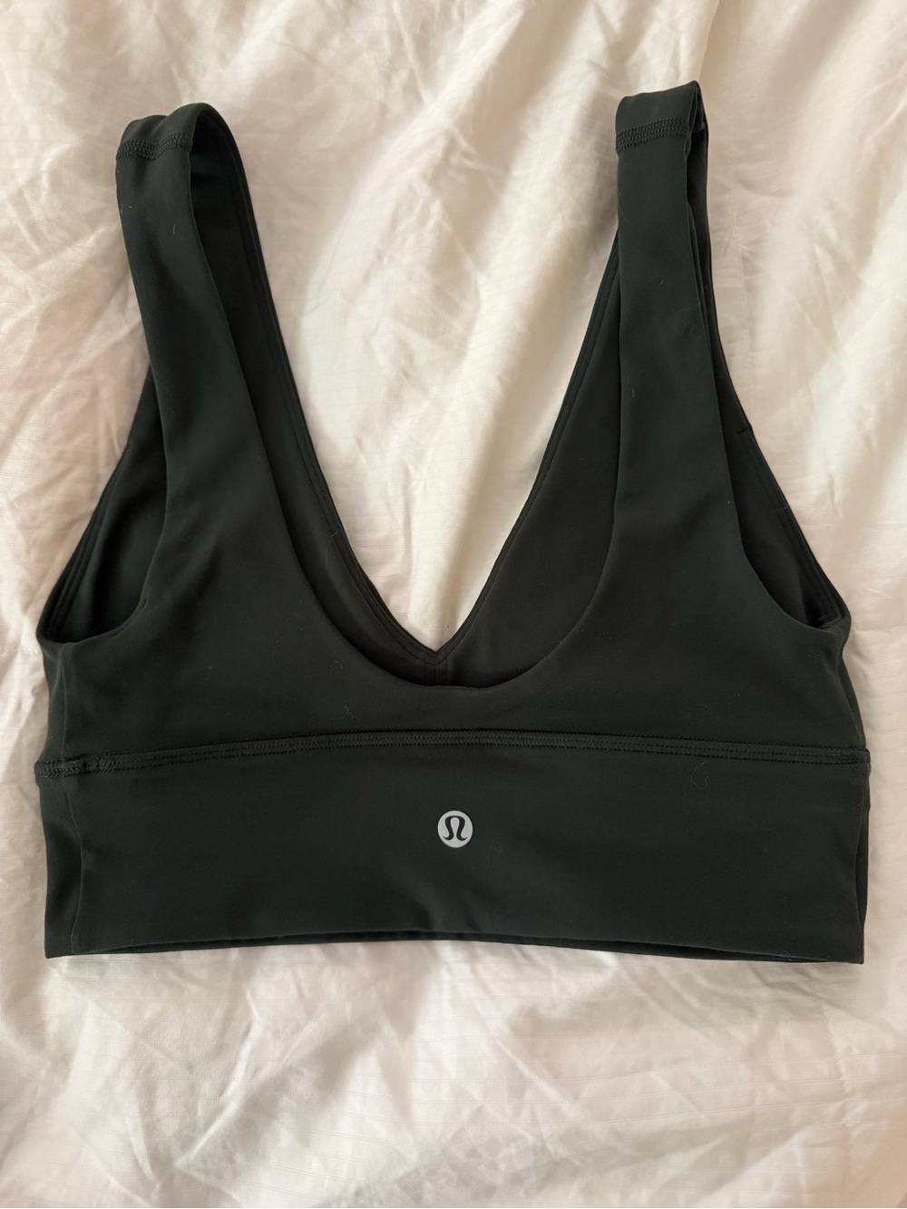 Lululemon Align V-Neck Bra Dark Green Light Support Nulu Size 4 - Picture 3 of 4